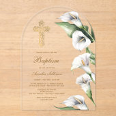 Invitations En Acrylique Arum Baptême voûte (Recto)