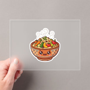 Invitations En Acrylique Autocollant de bol alimentaire mignon Kawaii Cousc