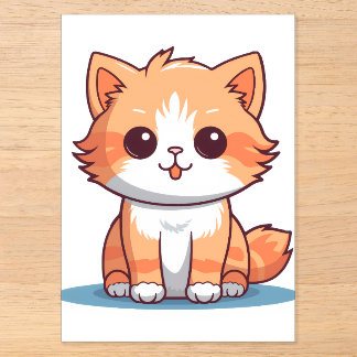 Invitations En Acrylique Autocollant vinyle de chat ool | Autocollant esthé