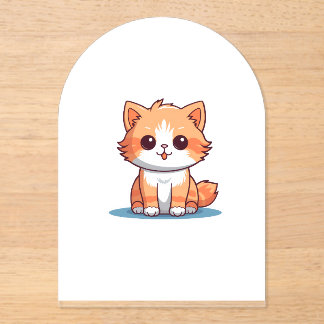 Invitations En Acrylique Autocollant vinyle de chat ool | Autocollant esthé