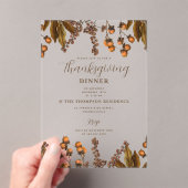 Invitations En Acrylique Automne Automne Aquarelle Feuillage Thanksgiving D (In situ (ordinateur de poche))