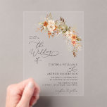 Invitations En Acrylique Automne automne florales mariage<br><div class="desc">automne bohème automne fête de mariage floral invite. Vous pouvez personnaliser l'invitation avec vos noms et les détails du mariage,  y compris la date,  l'heure et l'emplacement.</div>
