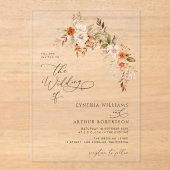 Invitations En Acrylique Automne automne florales mariage (Recto)