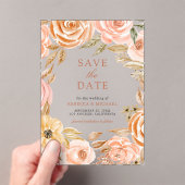 Invitations En Acrylique Automne automne Terre de mariage floral Enregistre (In situ (ordinateur de poche))