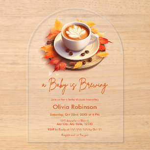 Invitations En Acrylique Automne Automne Un bébé brasse du Baby shower de c