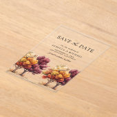 Invitations En Acrylique Automne Burgundy Arbres Mariage Sauvez la date (Poser)