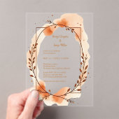 Invitations En Acrylique Automne Pêche verdure Aquarelle Cadre (In situ (ordinateur de poche))