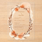 Invitations En Acrylique Automne Pêche verdure Aquarelle Cadre (Recto)