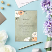 Invitations En Acrylique Automne Rustique Automne Blanc, Orange Citrouille  (Insitu (Mariage))