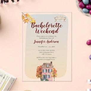 Invitations En Acrylique Automne Vibes Automne Russe Bachelorette Party