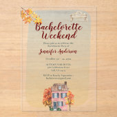 Invitations En Acrylique Automne Vibes Automne Russe Bachelorette Party (Recto)