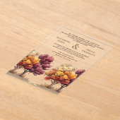 Invitations En Acrylique Autumn Fall Burgundy Trees Wedding (Poser)