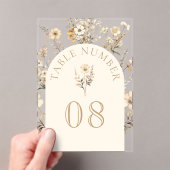 Invitations En Acrylique Autumn Wildflower Wedding Acrylic Table Number (In situ (ordinateur de poche))