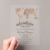 Invitations En Acrylique Aventure Attend Parties scintillant Carte Mondiale (In situ (ordinateur de poche))