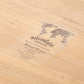 Invitations En Acrylique Aventure Attend Parties scintillant Carte Mondiale (Poser)