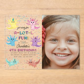 Invitations En Acrylique Axolotl Kids Cute Salamander Photo Anniversaire (Recto)