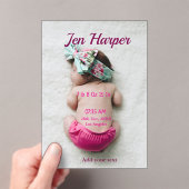 Invitations En Acrylique Baby birth stats add name place date keepsake memo (In situ (ordinateur de poche))