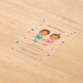 Invitations En Acrylique Baby Boy Girl Gender Reveal Party 2 (Poser)