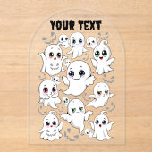 Invitations En Acrylique Baby Ghosts Éffrayant mignon Halloween humeur (Recto)