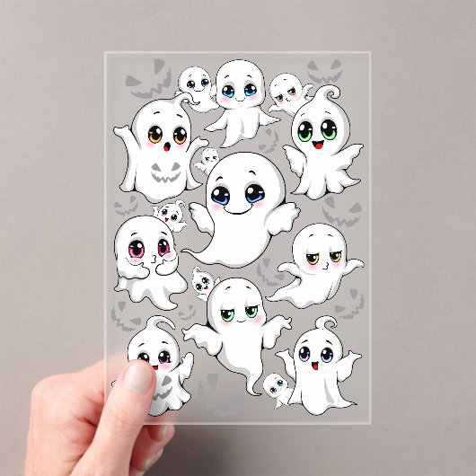 Invitations En Acrylique Baby Ghosts Éffrayant mignon Halloween humeur (In situ (ordinateur de poche))