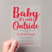 Invitations En Acrylique Baby It's Cold Outside | Fête de Noël festive (In situ (ordinateur de poche))
