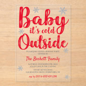 Invitations En Acrylique Baby It's Cold Outside | Fête de Noël festive (Recto)