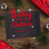 Invitations En Acrylique Baby It's Cold Outside | Fête de Noël festive
