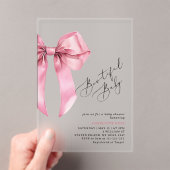 Invitations En Acrylique Baby shower à bow rose (In situ (ordinateur de poche))
