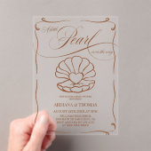 Invitations En Acrylique Baby shower à perle tiré à la main (In situ (ordinateur de poche))