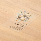 Invitations En Acrylique Baby shower acrylique Gold Ornament (Poser)