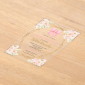 Invitations En Acrylique Baby shower argenté rose-rose (Poser)