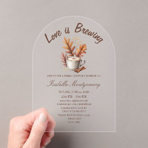 Invitations En Acrylique Baby Shower Automnal Cappuccino