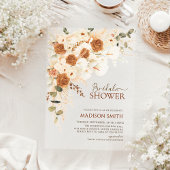 Invitations En Acrylique Baby Shower Bohème Moderne avec Code QR Floral