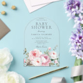 Invitations En Acrylique Baby shower botanique floral Rose Blush (Insitu (Mariage))