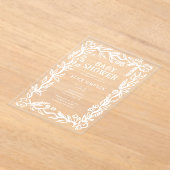 Invitations En Acrylique Baby shower botanique tiré à la main (Poser)