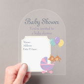 Invitations En Acrylique Baby shower Carte d'invitation en acrylique claire (In situ (ordinateur de poche))