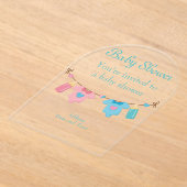 Invitations En Acrylique Baby shower Carte d'invitation en acrylique claire (Poser)