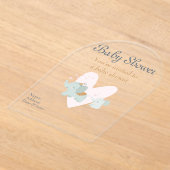 Invitations En Acrylique Baby shower Carte d'invitation en acrylique claire (Poser)