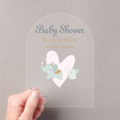 Invitations En Acrylique Baby shower Carte d'invitation en acrylique claire (In situ (ordinateur de poche))