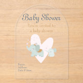 Invitations En Acrylique Baby shower Carte d'invitation en acrylique claire (Recto)