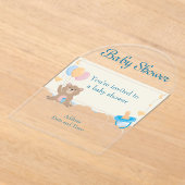 Invitations En Acrylique Baby shower Carte d'invitation en acrylique claire (Poser)