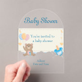Invitations En Acrylique Baby shower Carte d'invitation en acrylique claire (In situ (ordinateur de poche))