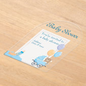 Invitations En Acrylique Baby shower Carte d'invitation en acrylique claire (Poser)