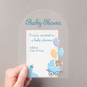 Invitations En Acrylique Baby shower Carte d'invitation en acrylique claire (In situ (ordinateur de poche))