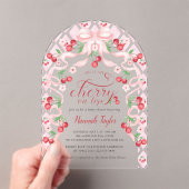 Invitations En Acrylique Baby shower cerisier de Bow rose (In situ (ordinateur de poche))