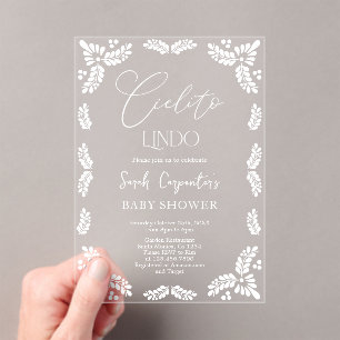 Invitations En Acrylique Baby shower Cielito Lindo