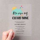 Invitations En Acrylique Baby Shower Cloud Nine (In situ (ordinateur de poche))