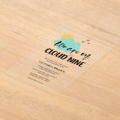 Invitations En Acrylique Baby Shower Cloud Nine (Poser)