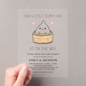 Invitations En Acrylique Baby shower Coeurs Doux (In situ (ordinateur de poche))