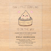 Invitations En Acrylique Baby shower Coeurs Doux (Recto)